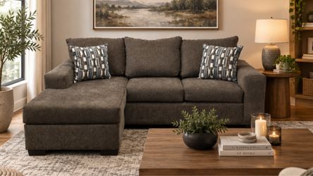 Osaka Truffle Sectional with Chenille fabric