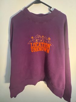 Palm Angels Location Unknown Crewneck Sweatshirt Purple Orange Size XL