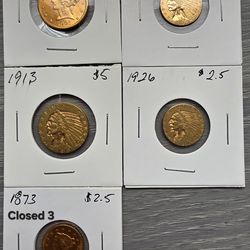 PENDING - Pre-1933 US Gold Coins - $5 Half Eagles & $2.50 Quarter Eagles