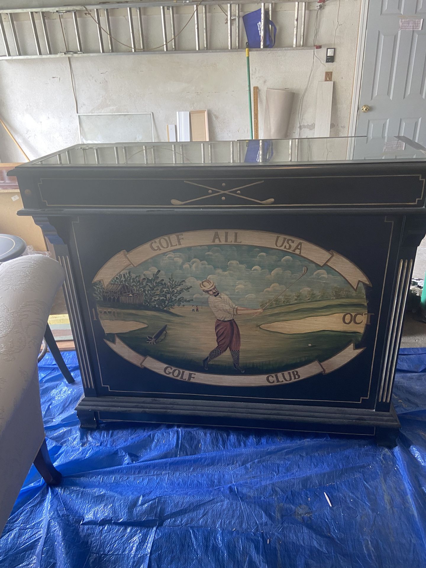 Decorative Golf Bar with 2 Stools