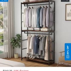 Wardrobe Closet, Double Rack