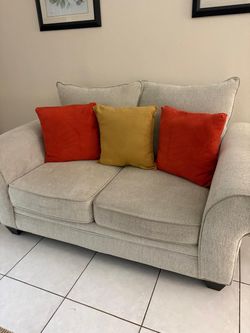Beige Fabric Loveseat and three sits sofa