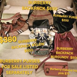 AUTHENTIC  BURBERRY PURSES & BACKPACKS  A USED IN GOOD CONDITION 