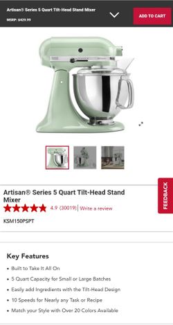 KitchenAid KSM150PSPT Artisan Pistachio Green 5-Quart Tilt-Head