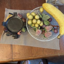 Beautiful Artificial Fruit Bowl With Stand