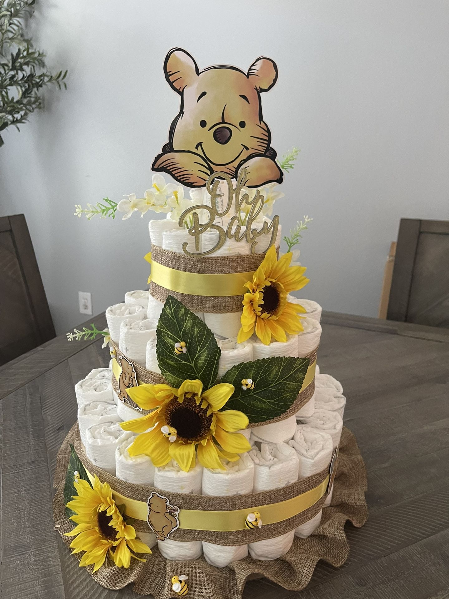 Winnie the Pooh Diaper Cake For Babyshower - Main Image