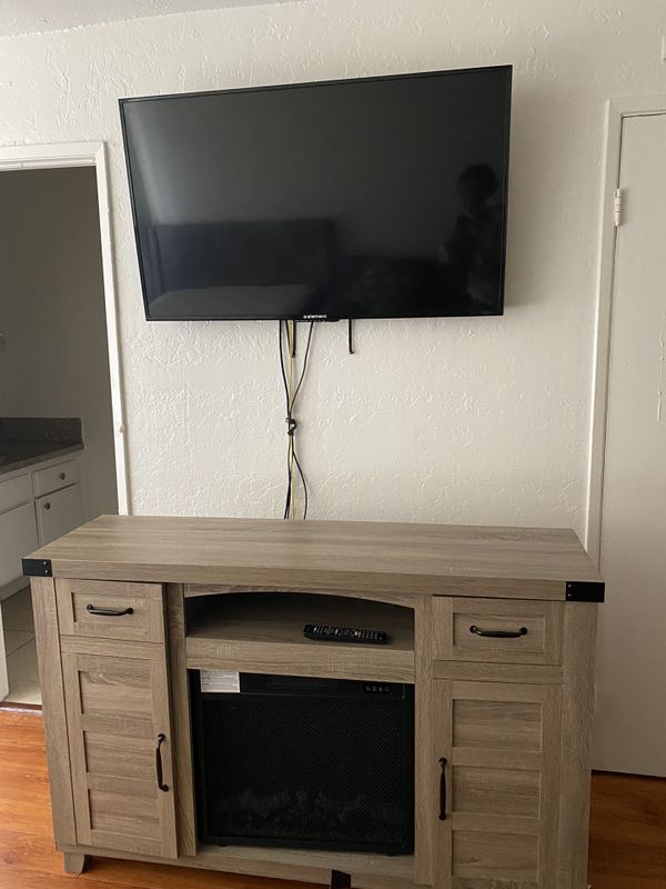 TV stand with electric fireplace for Sale in Los Angeles, CA OfferUp