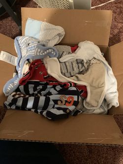 Box full baby boy clothes
