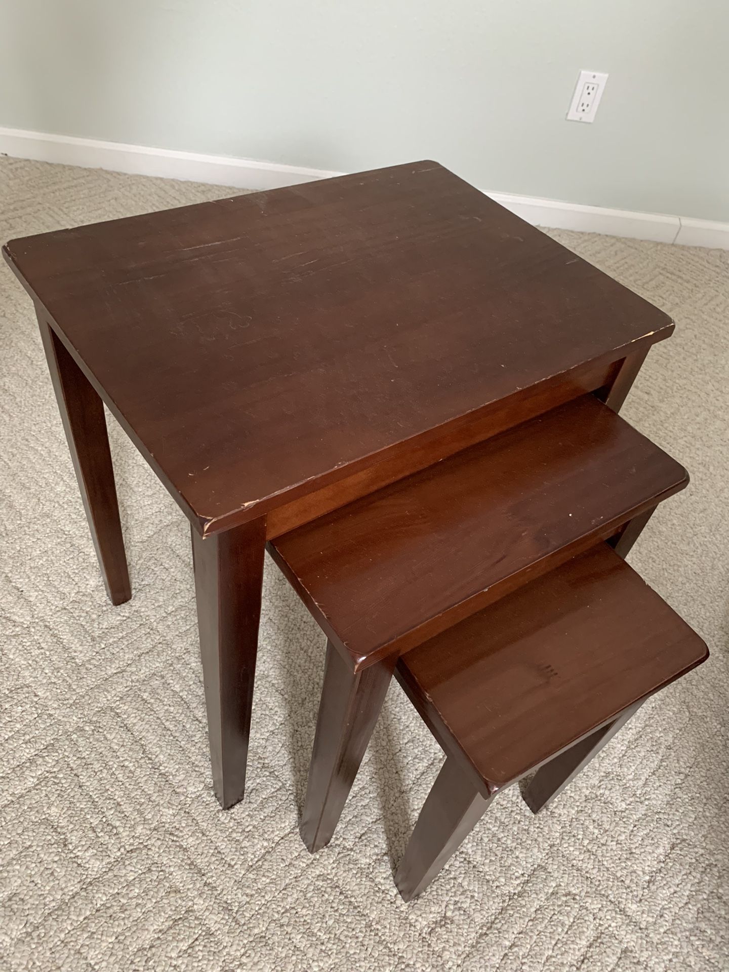 Wood nesting tables 3 piece