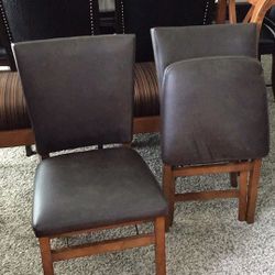 Beautiful, leather folding chairs