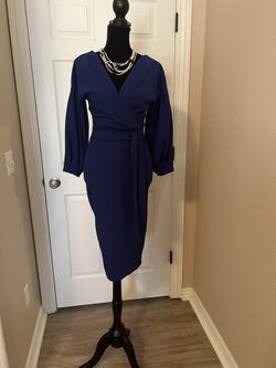 Navy blue wrap dress