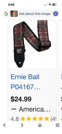 Ernie Ball Persian Gold Jacquard Guitar Strap