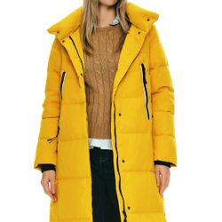 Orolay puffer jacket knee length thick with pockets, side zippers size XL