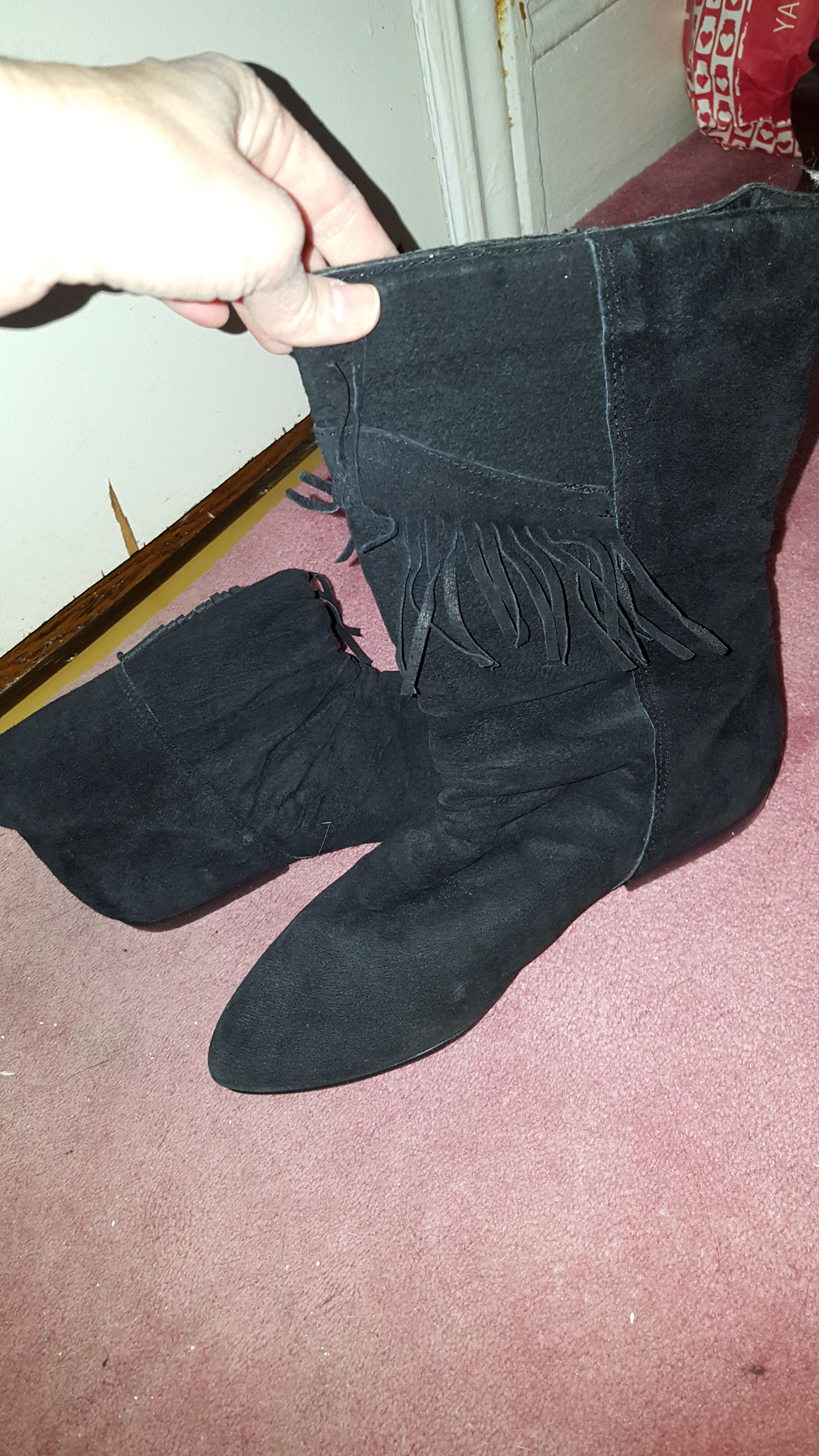 Women's suede fringe boots size 7 1/2
