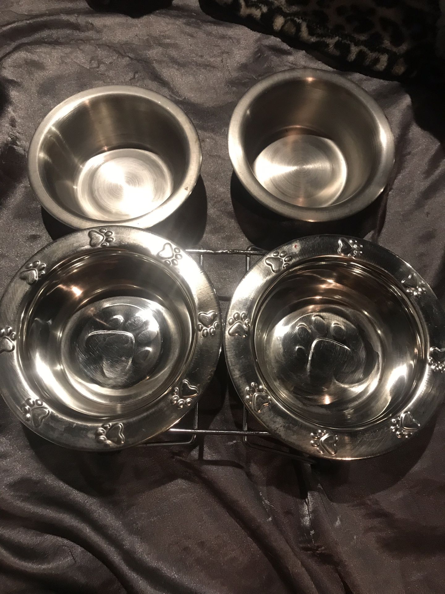 Dog tray & set of bowls