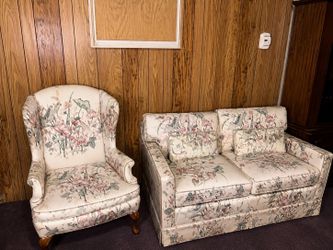 Vintage Floral Sofa and Chair Set
