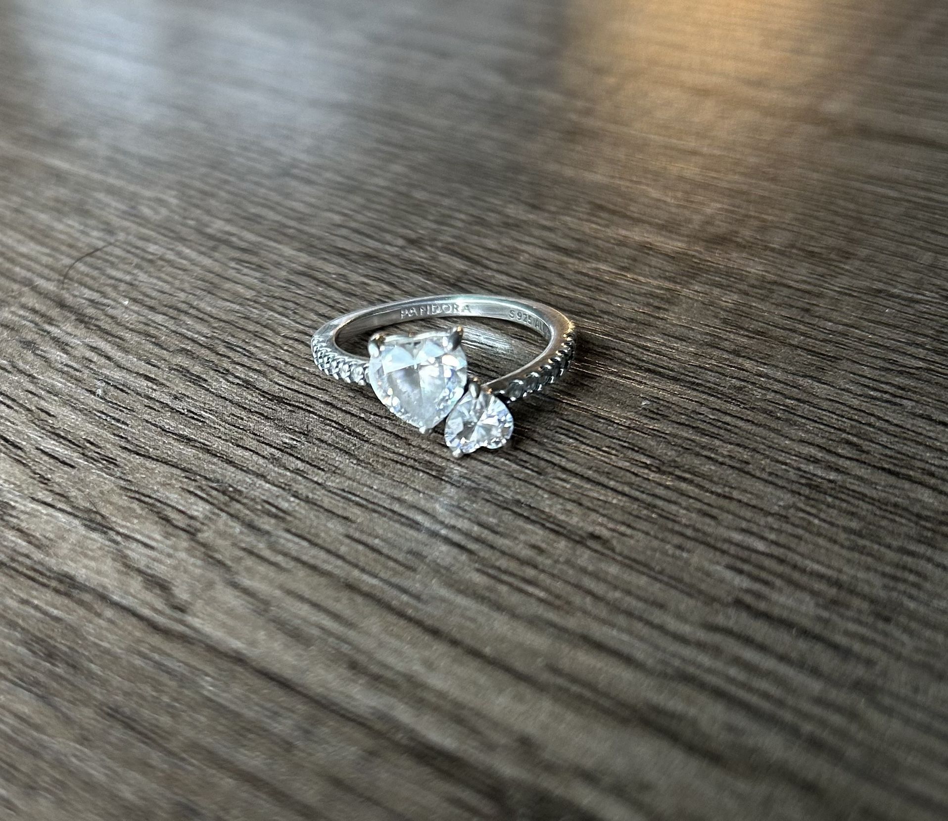 Pandora - Double Heart Sparkling Ring Sterling silver