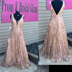 New With Tags Abby Paris Rose Gold Formal Gown & Prom Gown $125