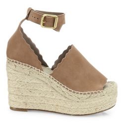 CHLOE Lauren Suede Espadrille Wedges