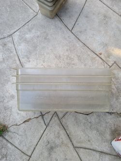 Used plastic food pan tray 1/2 size 4 inch