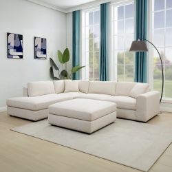 Andee Fabric Sectional with Ottoman