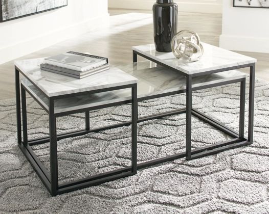 💥New 3pc Faux Marble Cocktail Coffee Nesting Table SET Living Room $10 DOWN