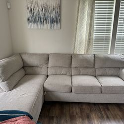Tan/ Wheat Color Couch With Chaise