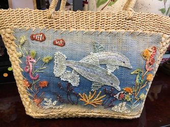 Summer marine life straw bag by Capelli Straworks
