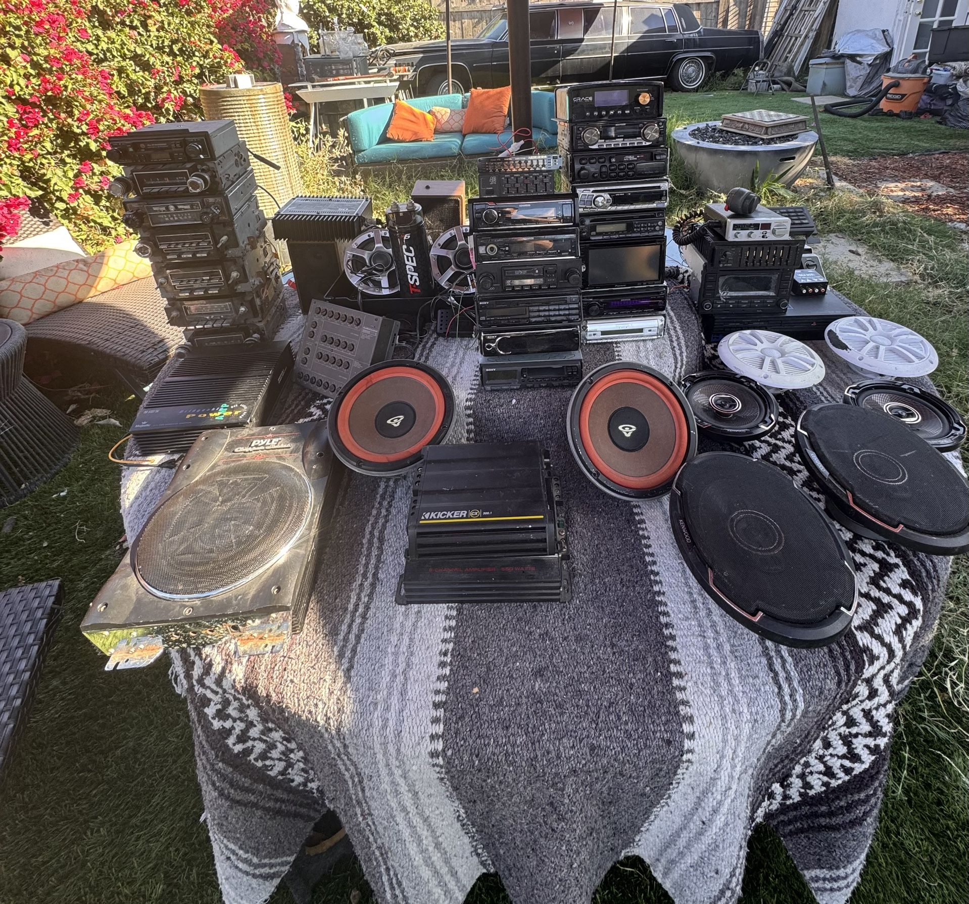 Old School Car Stereo, Amplifiers, Speakers Equipment Lot