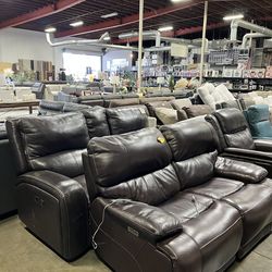 Leather Reclining sofas & Recliners - 2-seat, 3-seat & sectionals available