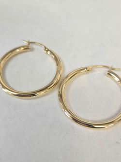 14kt Gold Hoop Earrings Pair