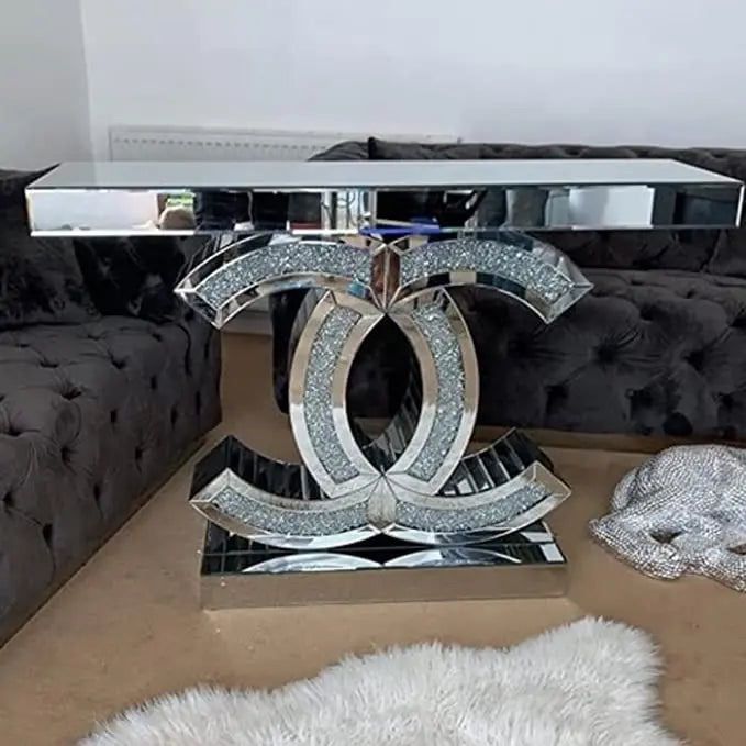 Mirror Crystal Console Table 47”W