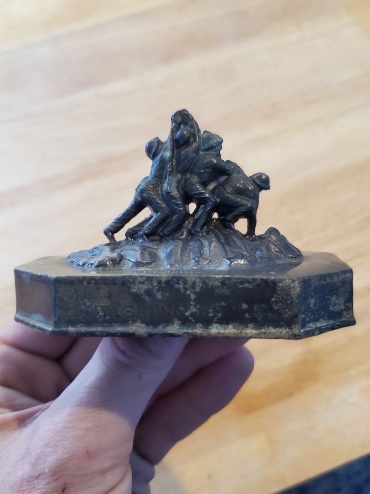Antique Iwo Jima desk statue