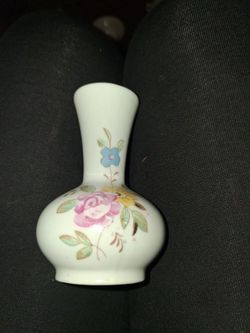 Small White Porcelain Floral Bud Vase
