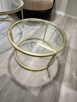 Set De Mesitas De Cristal 