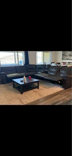 Leather sectional
