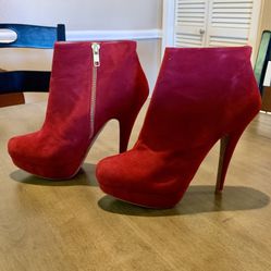 Aldo Red Zip Up Boots