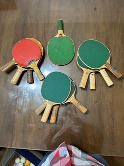 Ping pong paddles and net
