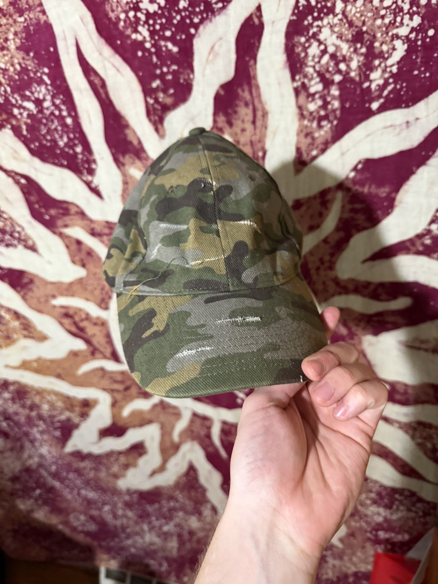 Green and Brown Distressed Camo Hat