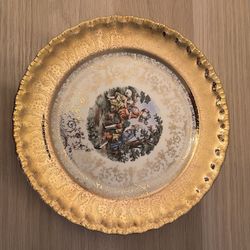 Vintage Dinner Plate With Victorian Couple
