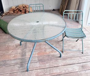 FREE Patio table with glass top and 2 matching chair