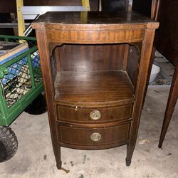Antique wooden end table