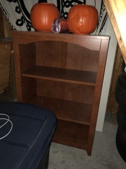 Book shelf small brown dark wood , obo