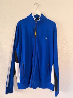 Polo by Ralph Lauren Royal Blue Full-Zip Track Jacket with White Trim XXL