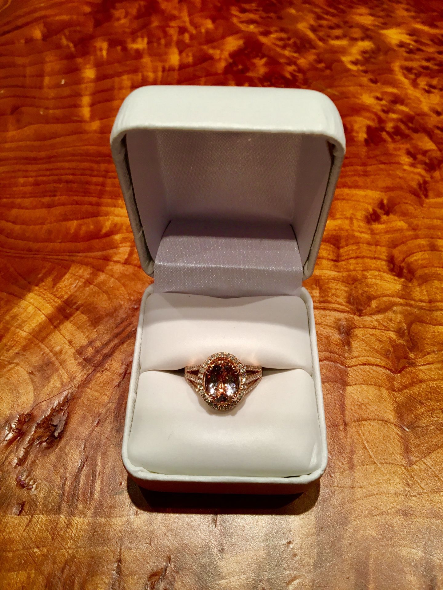 Morganite Rose Gold Diamond Ring