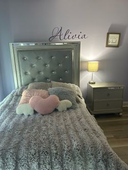 Rhinestone Silver 3 piece Bed Set