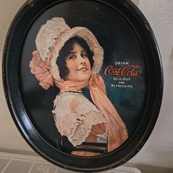 Vintage Coca-Cola Metal Serving Oval Tray