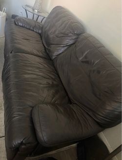 Dark Brown Leather Sofa