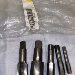 5 Pcs Steel BSP Pipe Tap Set, Steel Internal Thread Forming Tap, Pipe Thread Taps, Hand Threading Plumbing Tap, for Water Pipe Joints, Accurate Thread