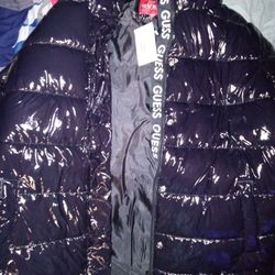 Guess Black Puffer Jacket Medium 